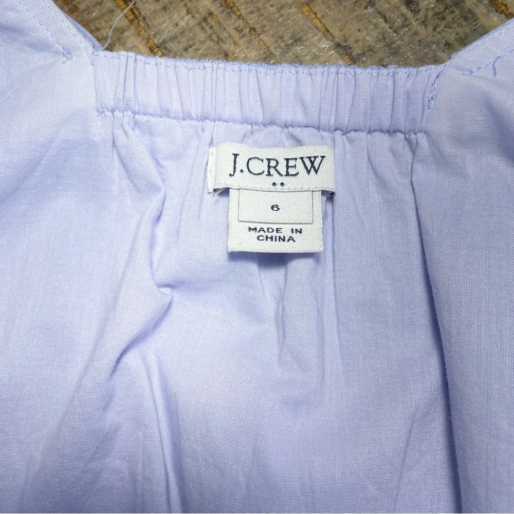 J. Crew Ruffle Shoulder Blue Mini Dress